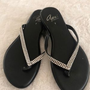 Apri rhinestone flip flops